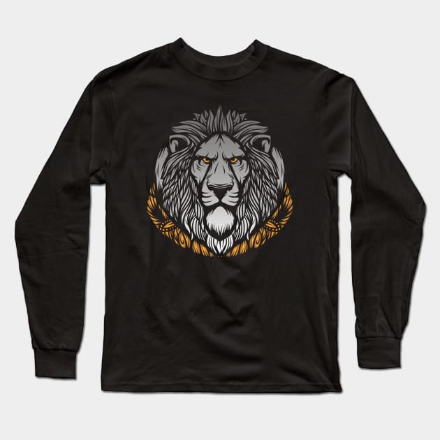 King of Jungle The Lion Long Sleeve T-Shirt by meowstudio